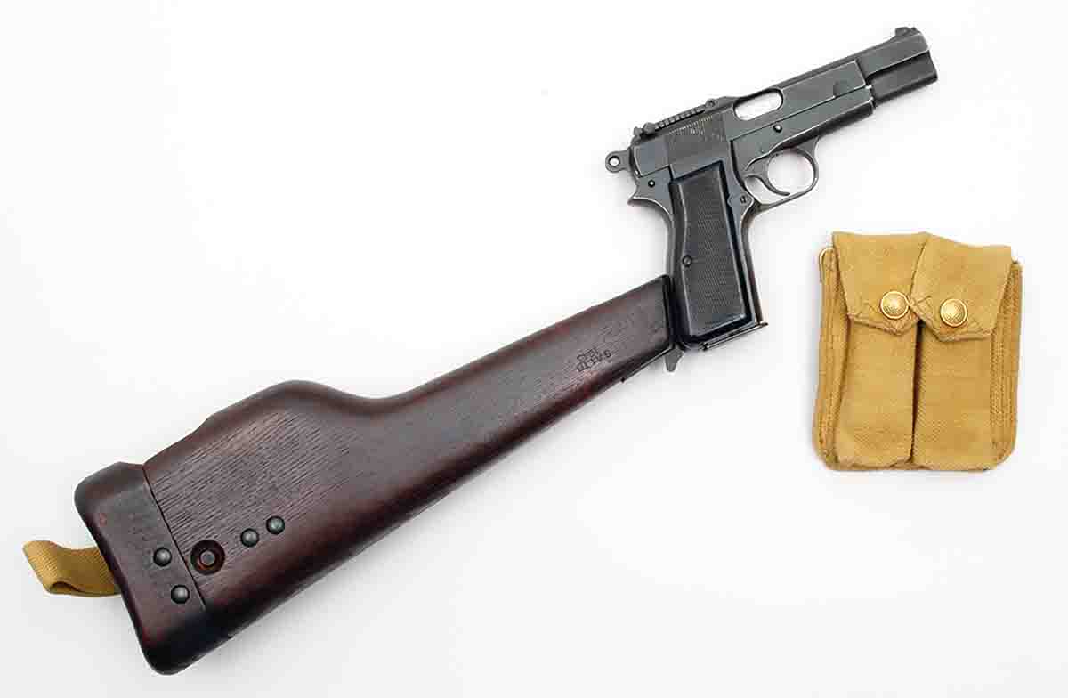 The Canadian Inglis Hi-Power was made for the Chinese Government with an original wooden holster/stock.